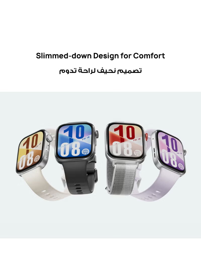 ساعة هواوي الذكية Watch Fit 4 – شاشة AMOLED 1.82 بوصة، بطارية 10 أيام، أكثر من 100 وضع رياضي (ضمان هواوى)