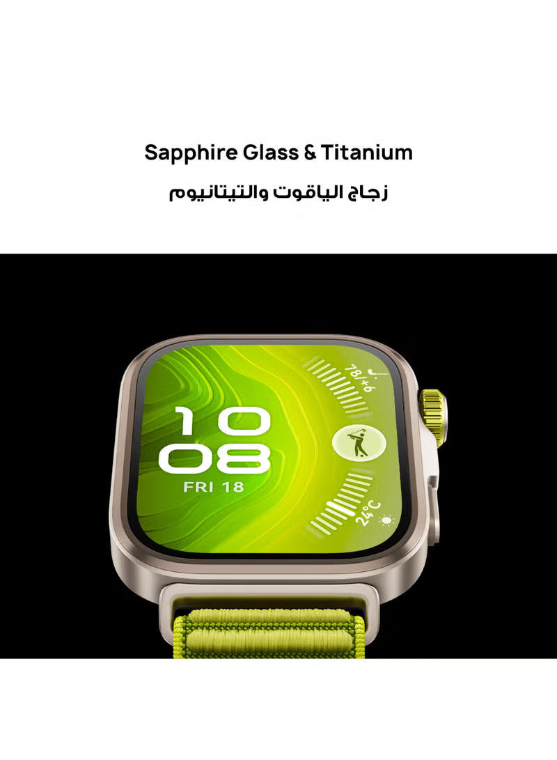 ساعة هواوي الذكية Watch Fit 4 Pro – شاشة AMOLED 1.82 بوصة، زجاج ياقوت، بطارية 10 أيام، أكثر من 100 وضع رياضي (ضمان هواوى)