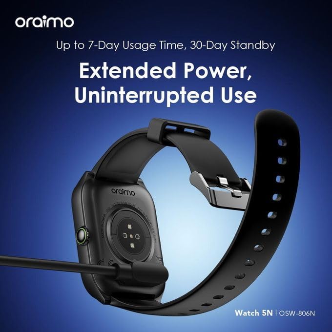 Oraimo Smart Watch 5N – Smartwatch, 1.83-inch screen, 7-day battery life
