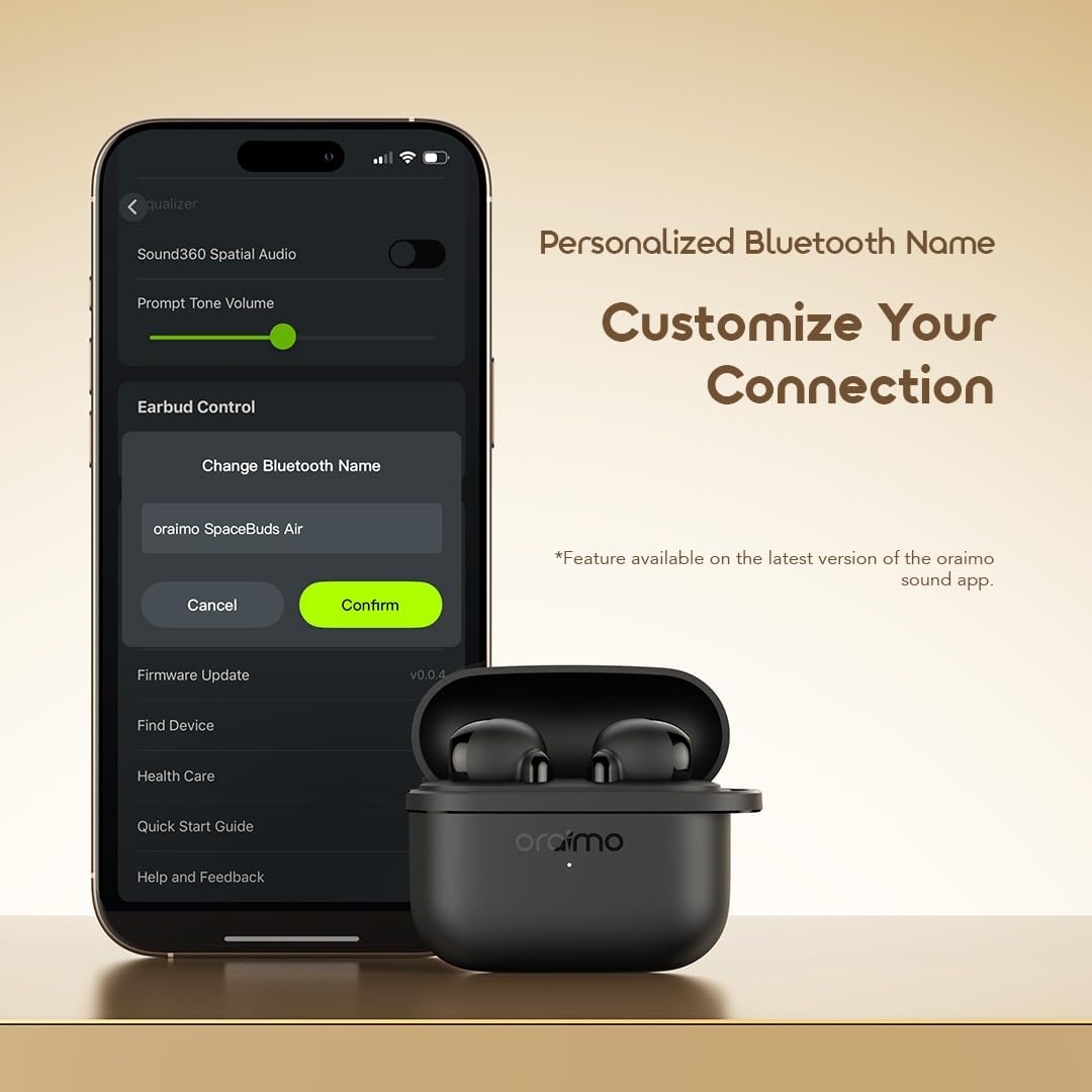 سماعات Oraimo SpaceBuds Air – بلوتوث 5.3، بطارية 40 ساعة، مقاومة للماء IPX5