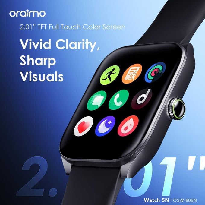 Oraimo Smart Watch 5N – Smartwatch, 1.83-inch screen, 7-day battery life