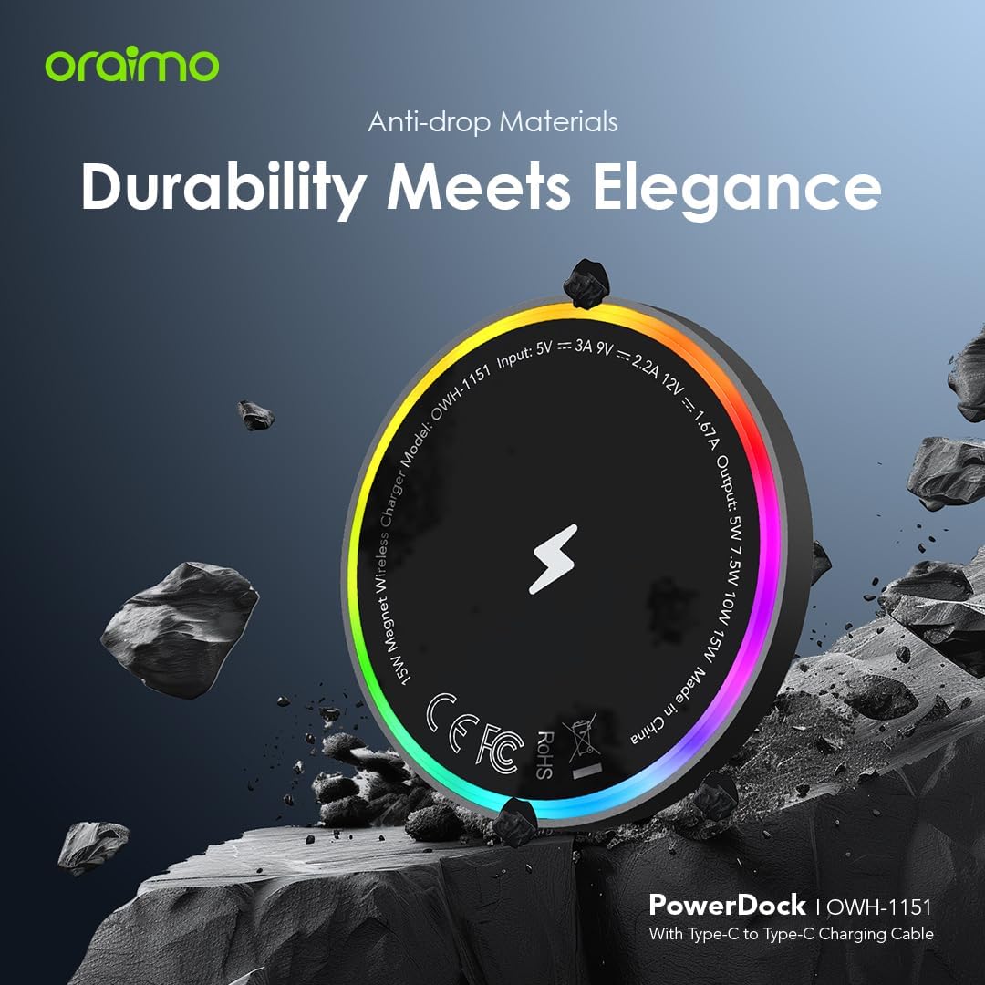 Oraimo Power Dock OWH-1151 – 15W Magnetic Wireless Charging Dock
