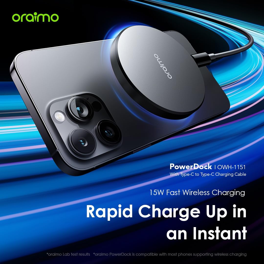 Oraimo Power Dock OWH-1151 – 15W Magnetic Wireless Charging Dock