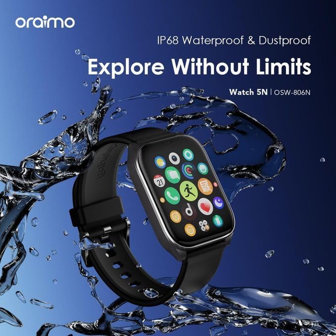 Oraimo Smart Watch 5N – Smartwatch, 1.83-inch screen, 7-day battery life