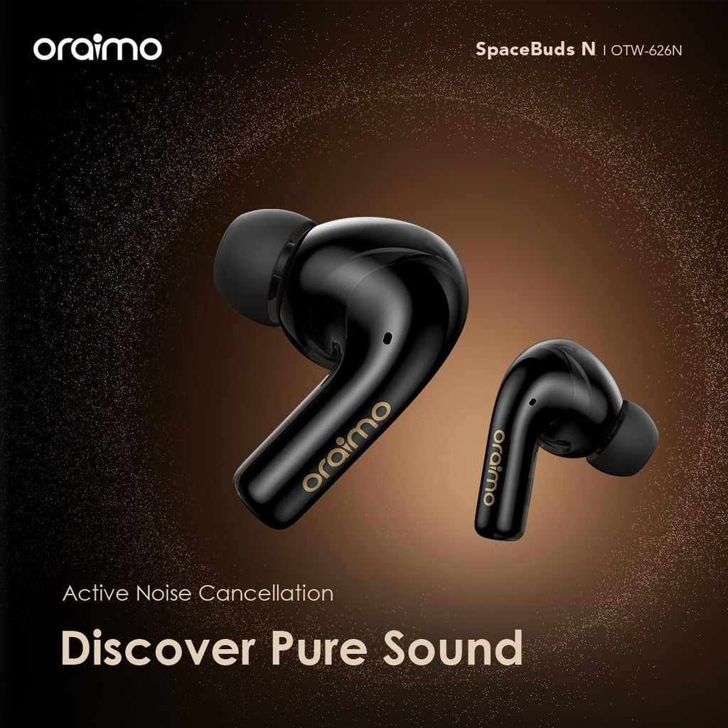 Oraimo SpaceBuds N ANC True Wireless Earbuds – عزل ضوضاء، بطارية قوية، تصميم مريح