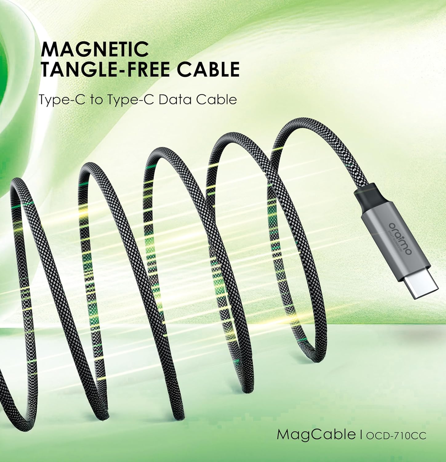 Oraimo MagCable OCD-710CC – Type-C to Type-C Magnetic Fast Charging Cable 20W, 1 Meter