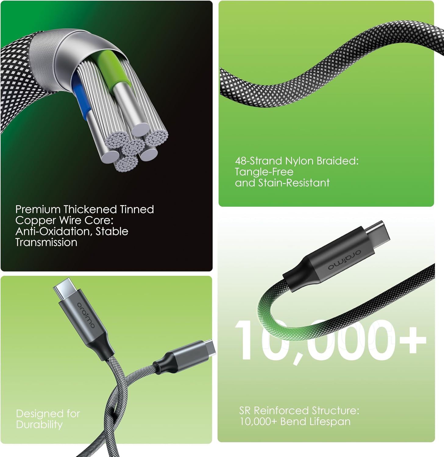 Oraimo MagCable OCD-710CC – Type-C to Type-C Magnetic Fast Charging Cable 20W, 1 Meter