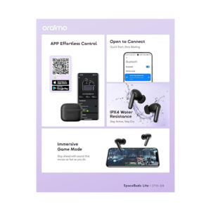 Oraimo SpaceBuds Lite True Wireless Earbuds – صوت نقي، بطارية طويلة، تصميم مريح