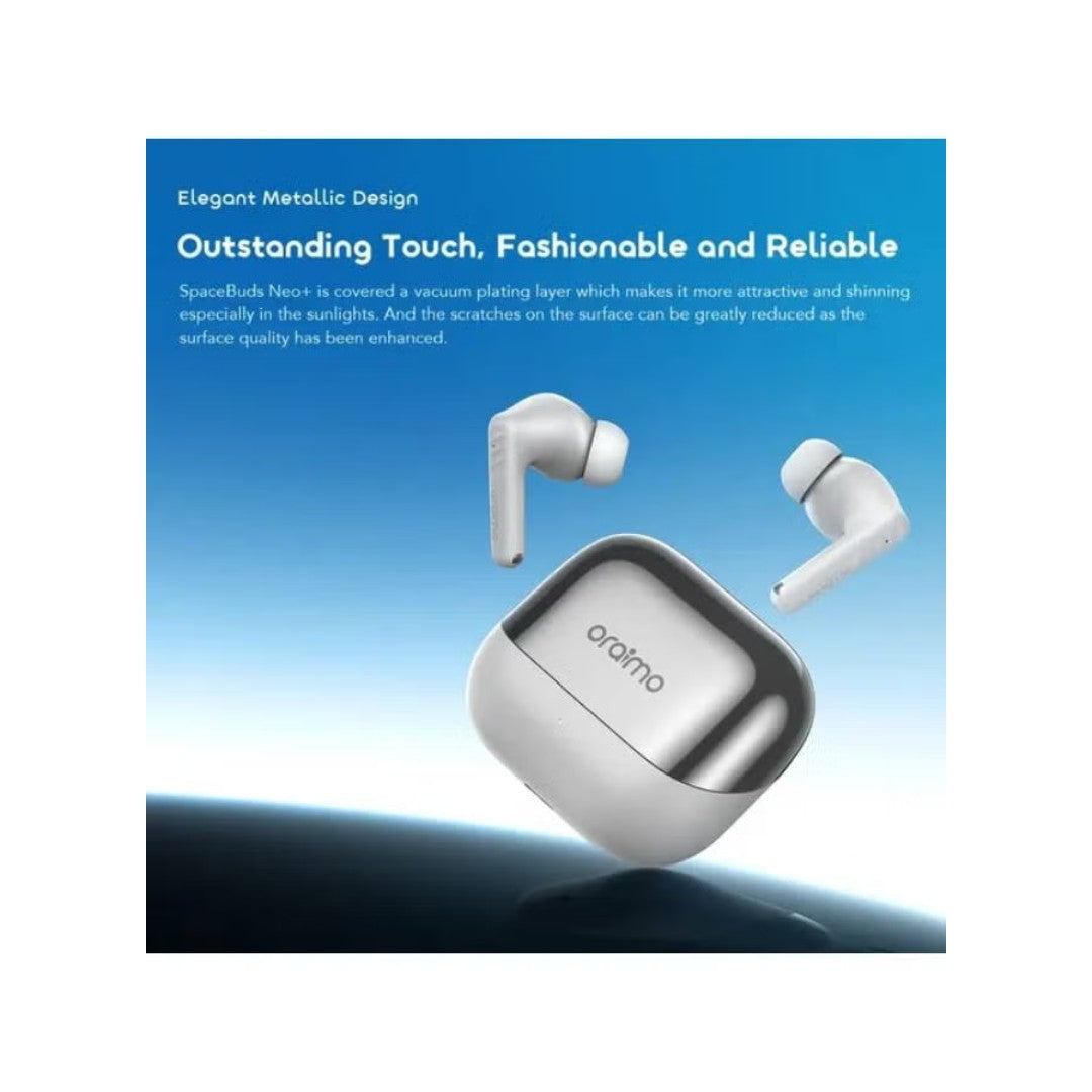 سماعات Oraimo SpaceBuds Neo+ (OTW-323P) – بلوتوث 5.3، بطارية 40 ساعة، مقاومة للماء IPX5