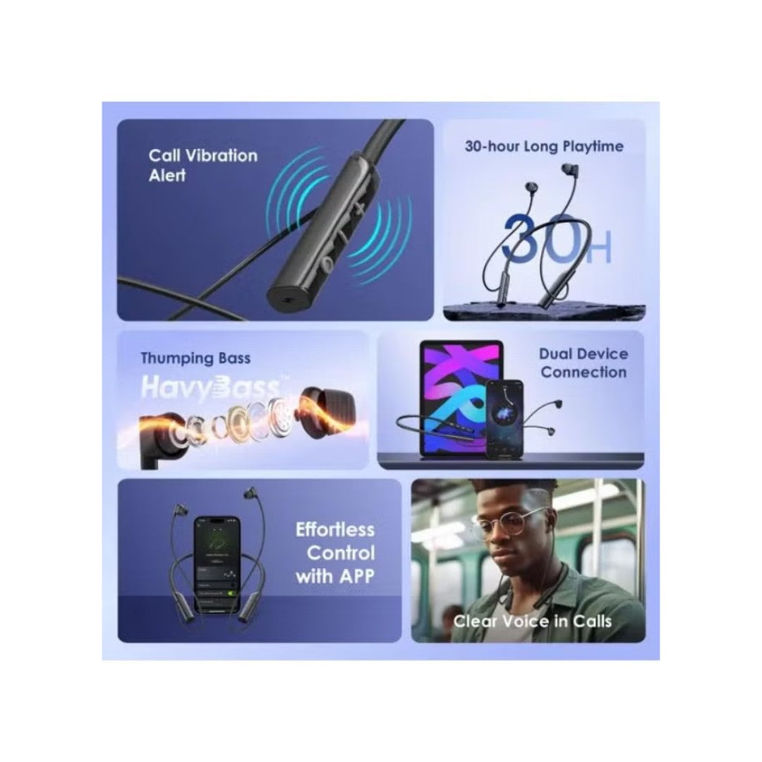 سماعة Oraimo Necklace Lite (OEB-311) – بلوتوث 5.0، بطارية 12 ساعة، تصميم مريح حول الرقبة