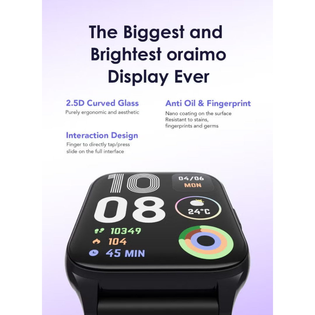 Oraimo Watch 4 Plus – شاشة AMOLED 1.78 بوصة، بطارية 7 أيام، مقاومة IP68