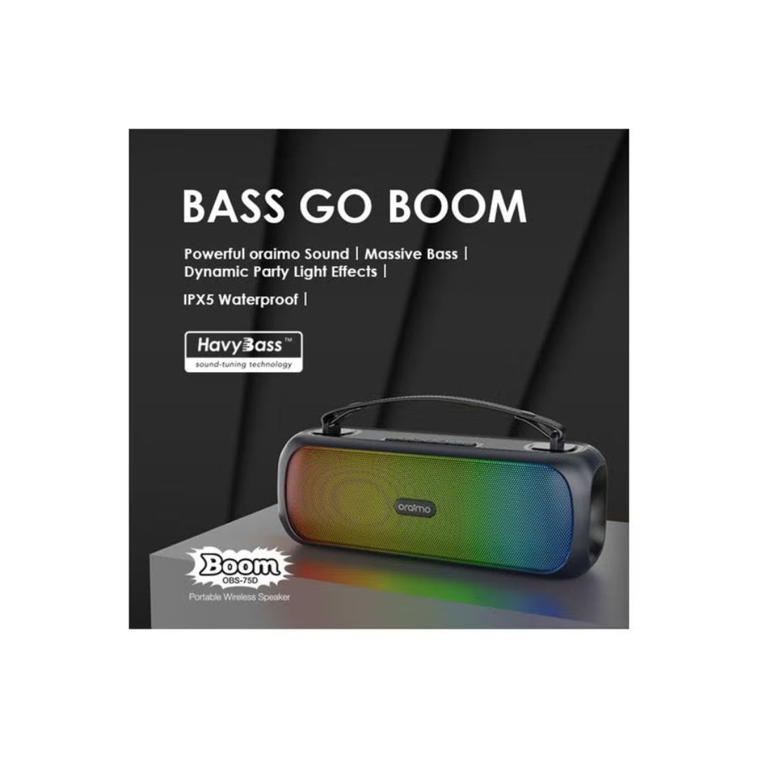 Oraimo Boom OBS-75D Bluetooth Speaker – 30W, HavyBass™, 7 Hour Battery