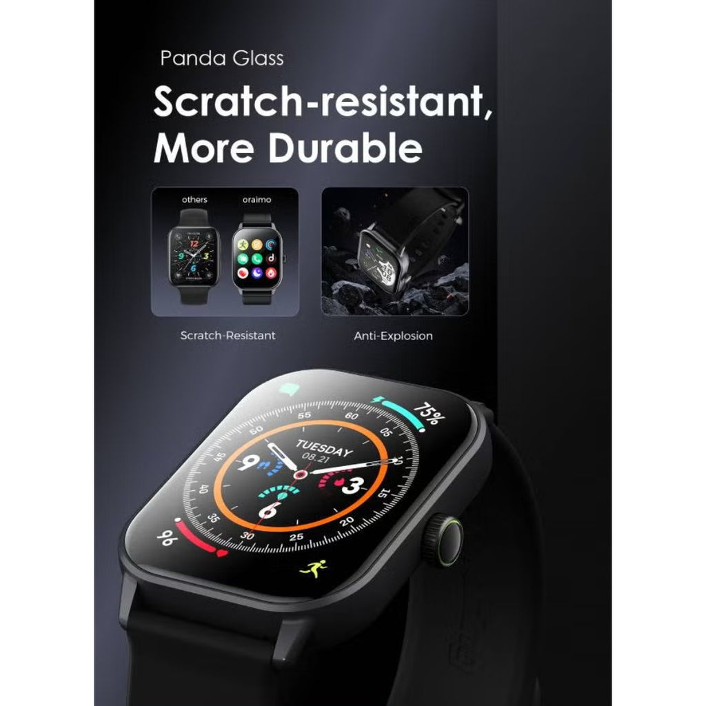 Oraimo Smartwatch 5 OSW-805 – شاشة AMOLED 1.78 بوصة، بطارية 7 أيام، مقاومة IP68