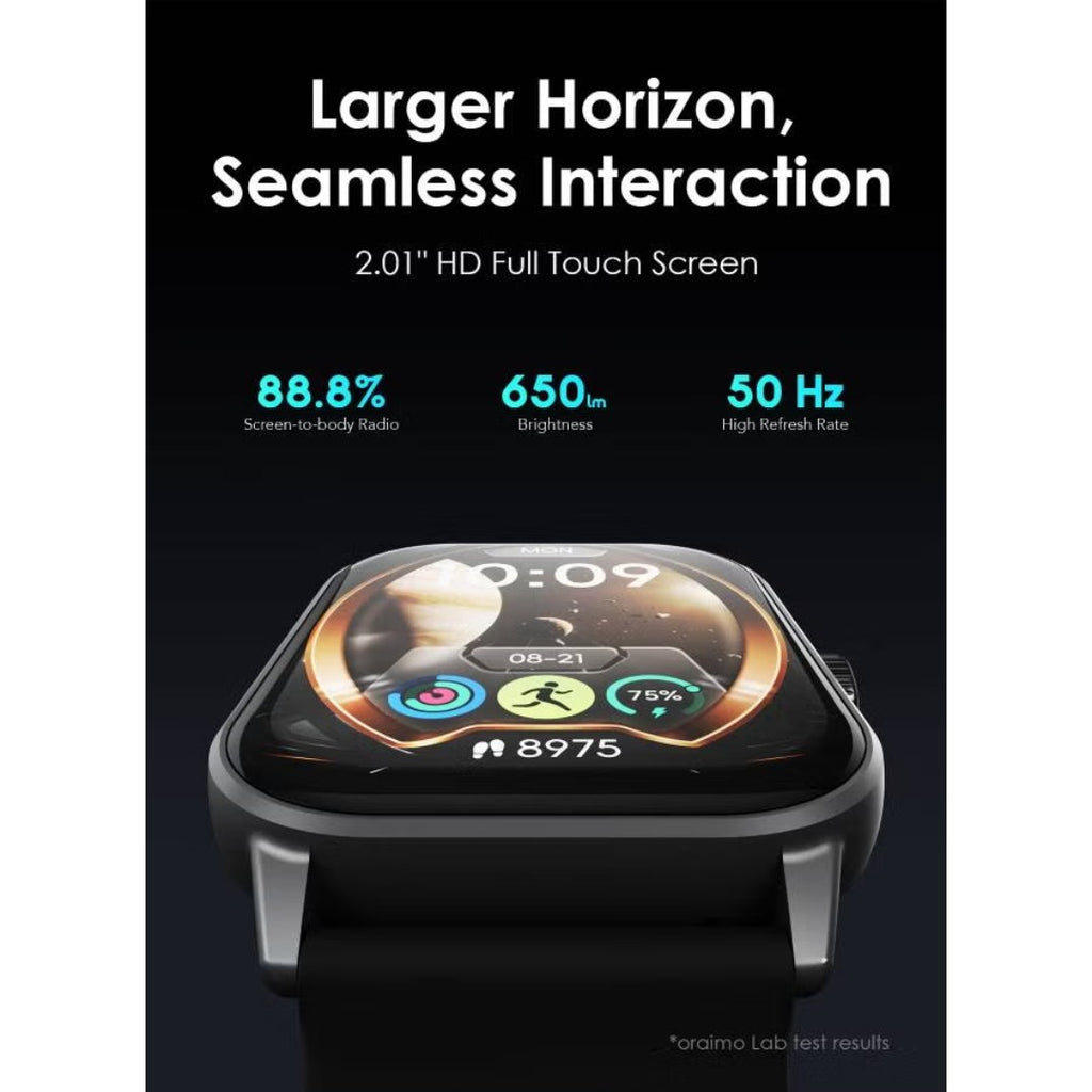 Oraimo Smartwatch 5 OSW-805 – شاشة AMOLED 1.78 بوصة، بطارية 7 أيام، مقاومة IP68