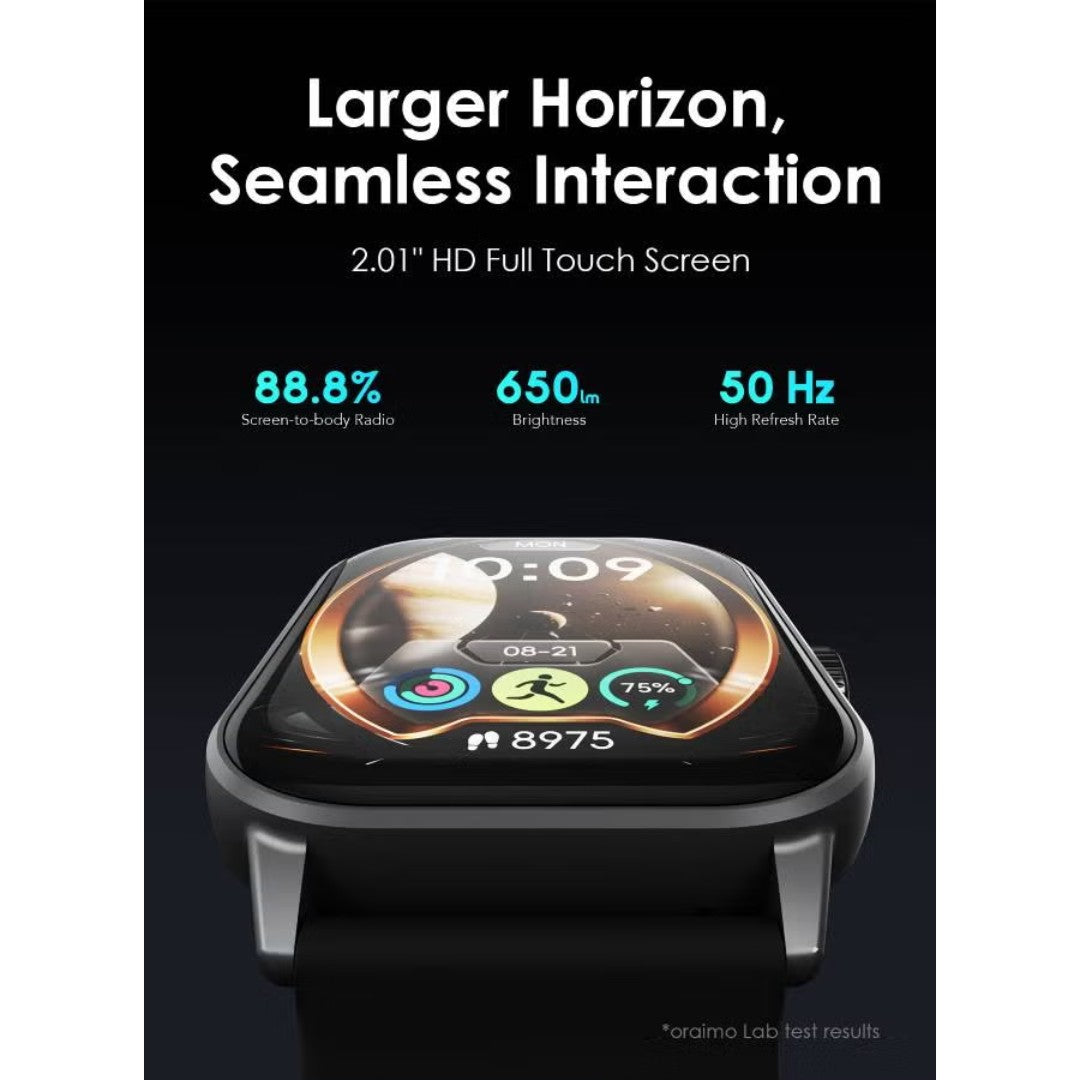 Oraimo Smartwatch 5 OSW-805 – شاشة AMOLED 1.78 بوصة، بطارية 7 أيام، مقاومة IP68