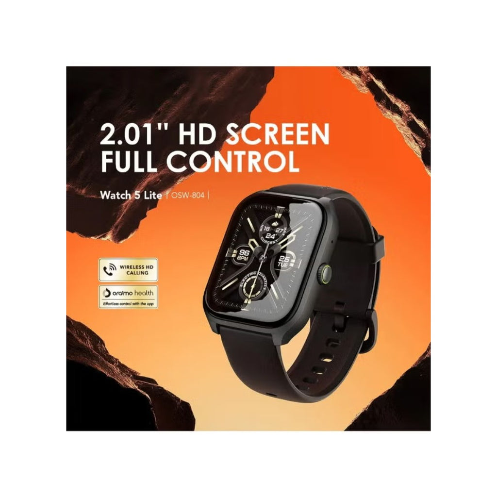 Oraimo SmartWatch 5 Lite OSW-804 – شاشة 1.69 بوصة، بطارية 7 أيام، مقاومة IP68