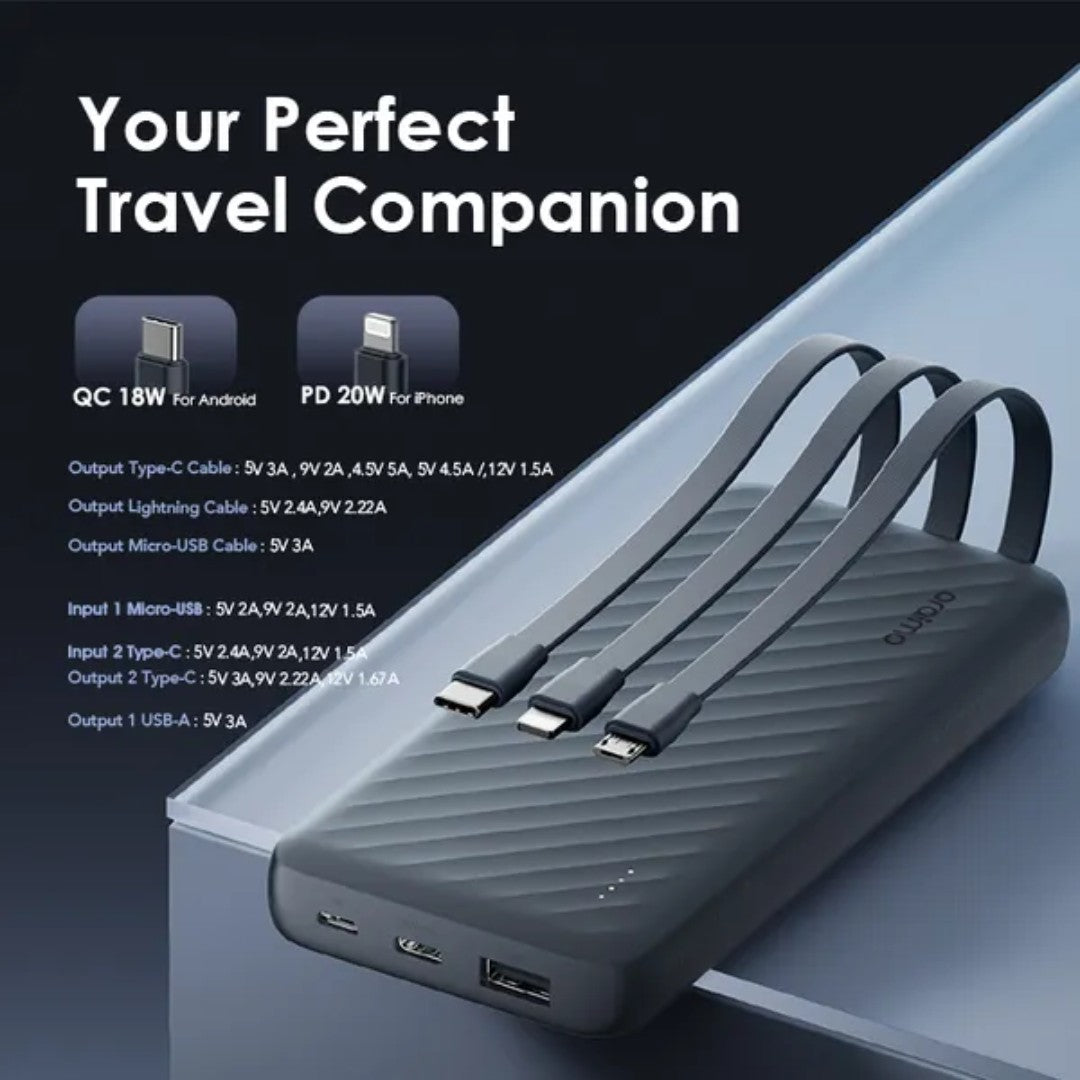 Oraimo Power Bank Slice Link Pro 22.5W 10000mAh – A fast and stylish portable charger with ideal capacity