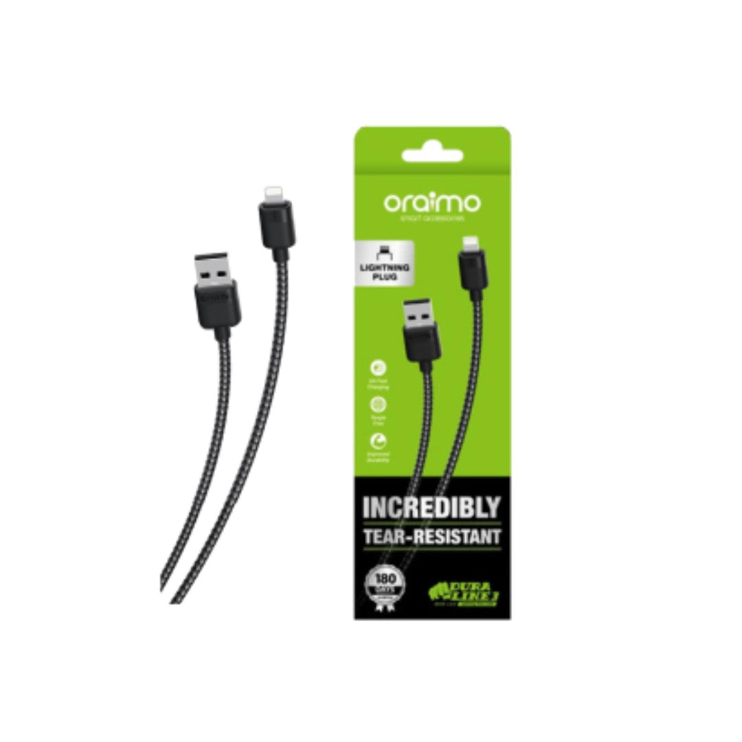 Oraimo Cable OCD-L32 – 1m 2A Fast Charging Lightning Cable