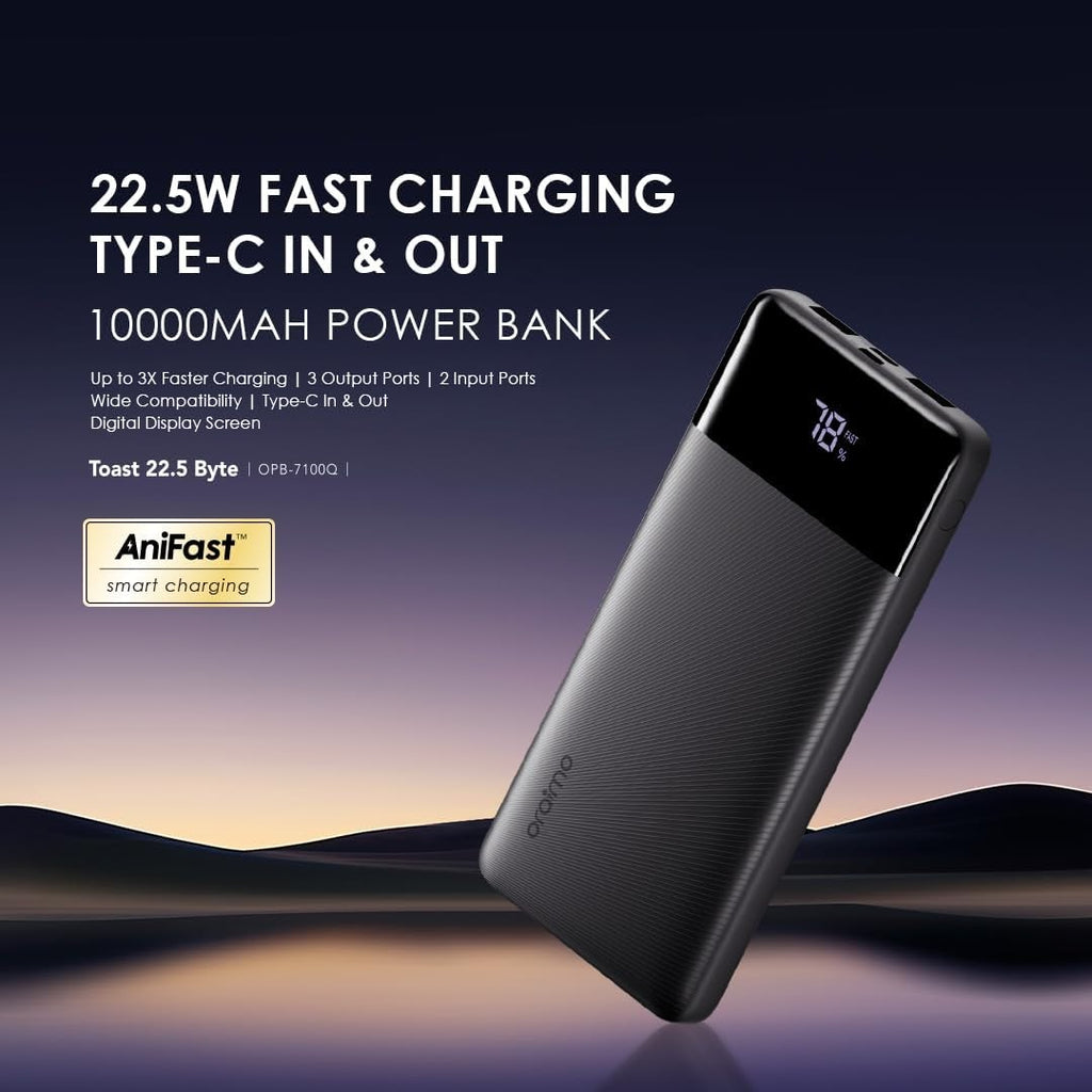 Oraimo Power Bank 22.5W 10000mAh OPB-7100Q – Fast and lightweight portable charger with ideal capacity