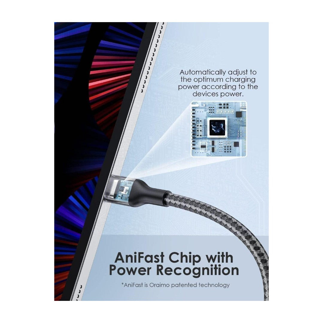Oraimo Cable OCD-L72 – 1m Fast Charging Lightning Cable