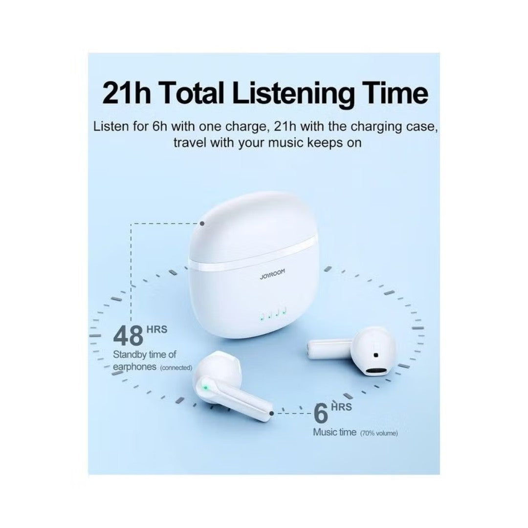 Joyroom JR-TL11 True Wireless Earbuds – Dual Mic ENC, 24-hour battery life, Bluetooth 5.3