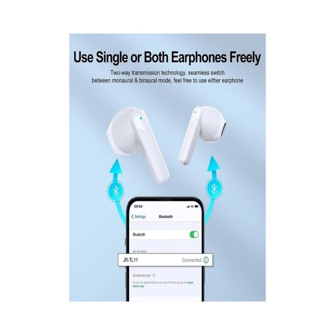 Joyroom JR-TL11 True Wireless Earbuds – Dual Mic ENC, 24-hour battery life, Bluetooth 5.3