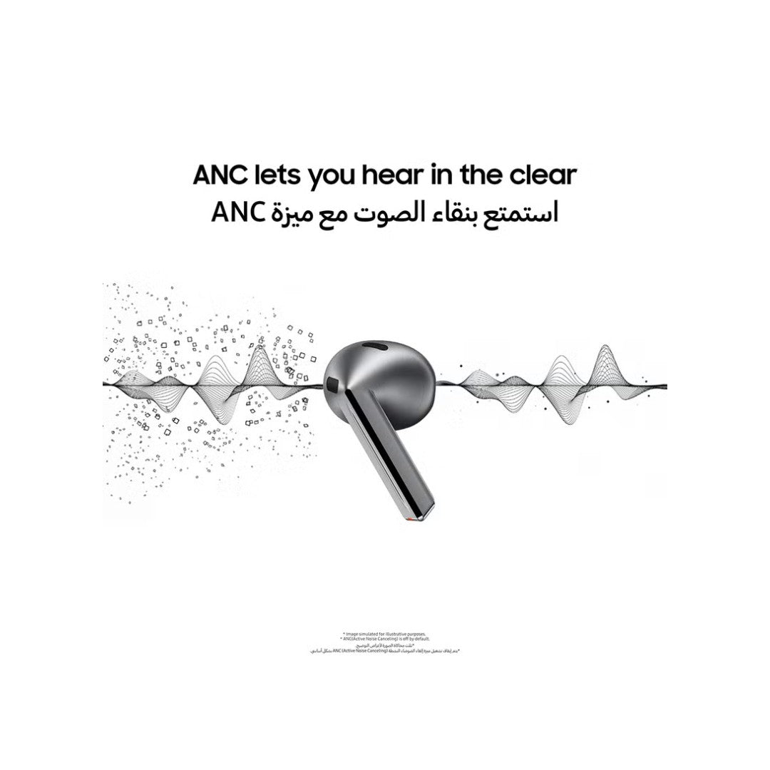 سماعات سامسونج Galaxy Buds 3 – بلوتوث 5.4، صوت محيطي، بطارية 30 ساعة، مقاومة للماء IP57