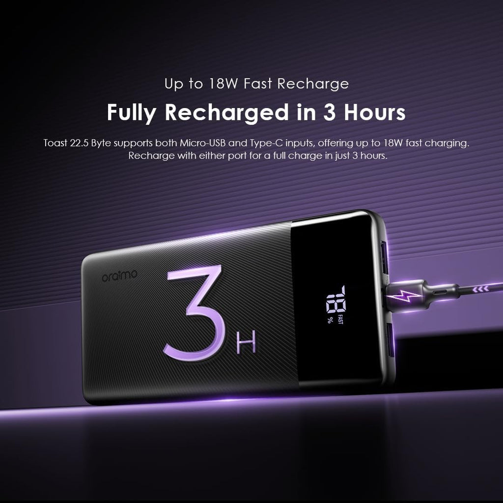 Oraimo Power Bank 22.5W 10000mAh OPB-7100Q – Fast and lightweight portable charger with ideal capacity