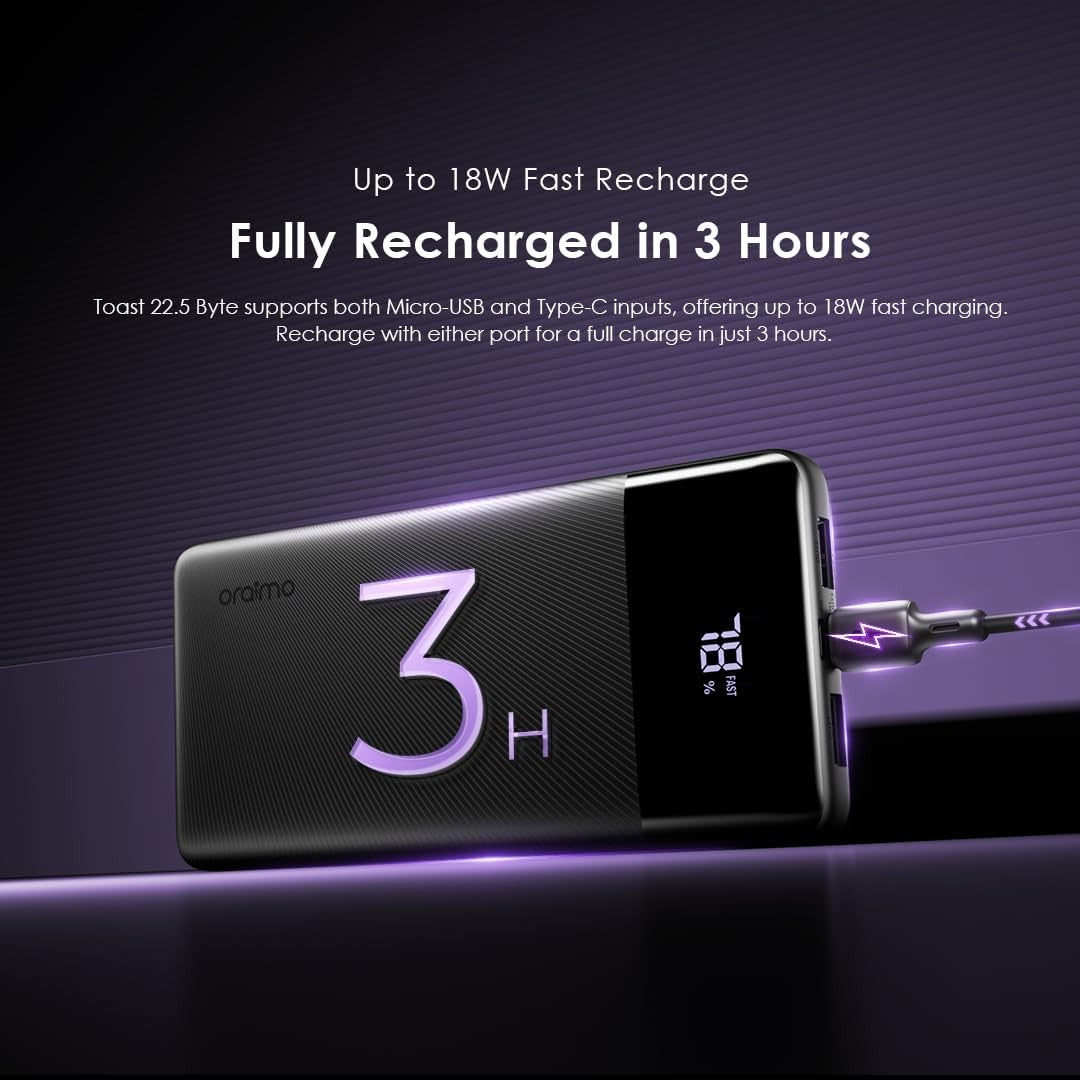 Oraimo Power Bank 22.5W 10000mAh OPB-7100Q – Fast and lightweight portable charger with ideal capacity