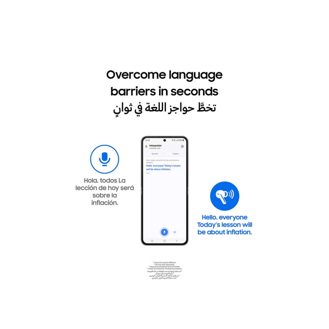 سماعات سامسونج Galaxy Buds 3 – بلوتوث 5.4، صوت محيطي، بطارية 30 ساعة، مقاومة للماء IP57