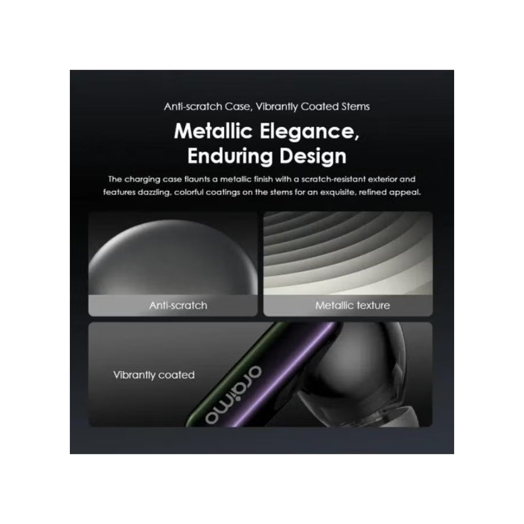 سماعات Oraimo SpaceBuds Hybrid (OTW-630) – بلوتوث 5.3، إلغاء ضوضاء نشط، بطارية 36 ساعة