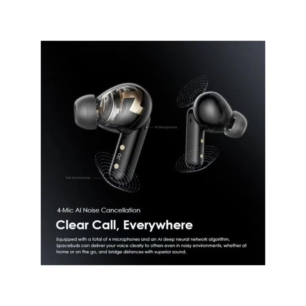 سماعات Oraimo SpaceBuds Hybrid (OTW-630) – بلوتوث 5.3، إلغاء ضوضاء نشط، بطارية 36 ساعة