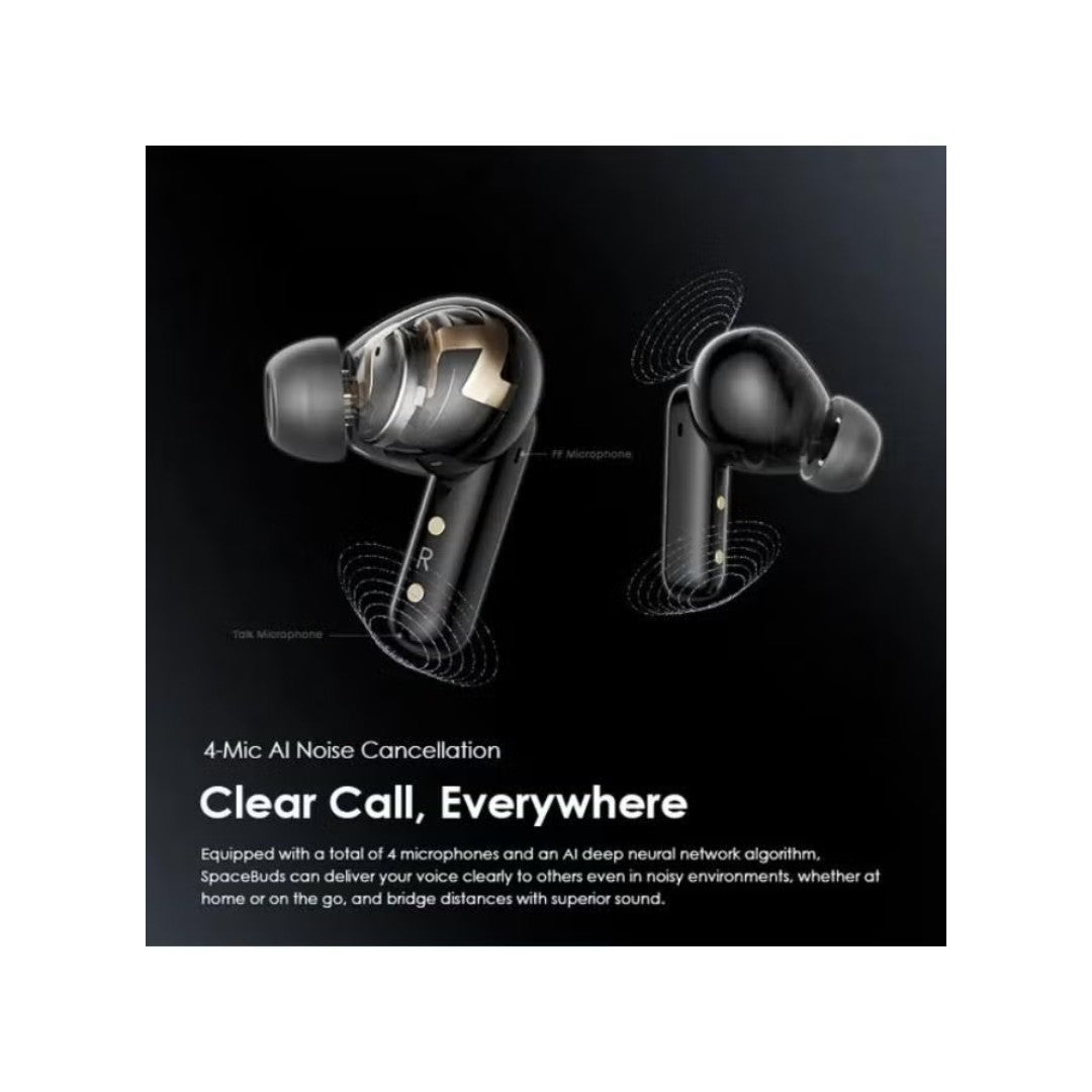 سماعات Oraimo SpaceBuds Hybrid (OTW-630) – بلوتوث 5.3، إلغاء ضوضاء نشط، بطارية 36 ساعة