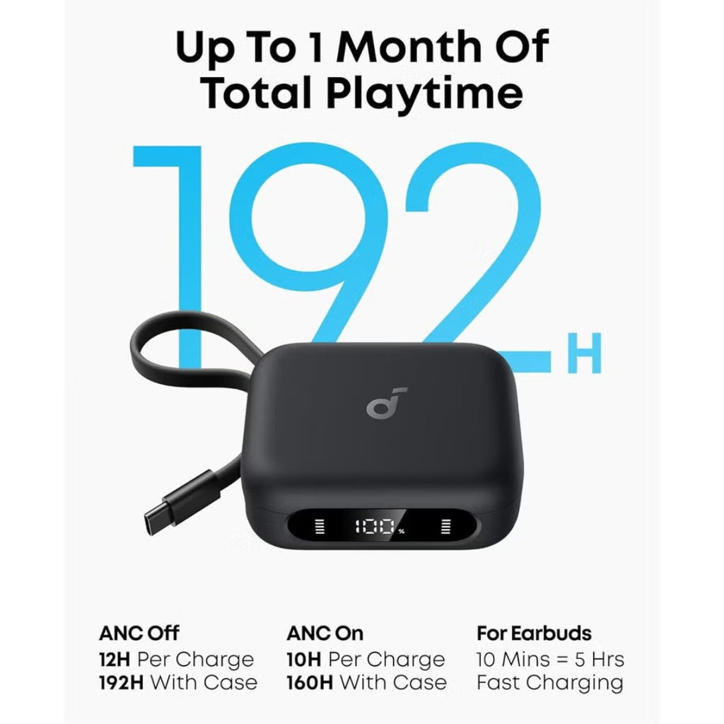 Anker Soundcore P41i Noise Cancelling Earbuds – بطارية 192 ساعة، عزل ضوضاء، شحن للهاتف