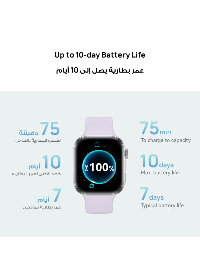 ساعة هواوي الذكية Watch Fit 4 – شاشة AMOLED 1.82 بوصة، بطارية 10 أيام، أكثر من 100 وضع رياضي (ضمان هواوى)